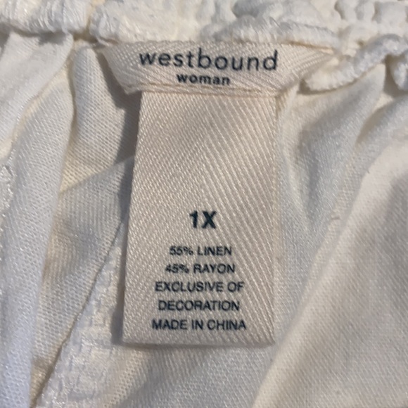 Linen Elastic Smocked Waist Capri Pants - Picture 4 of 8